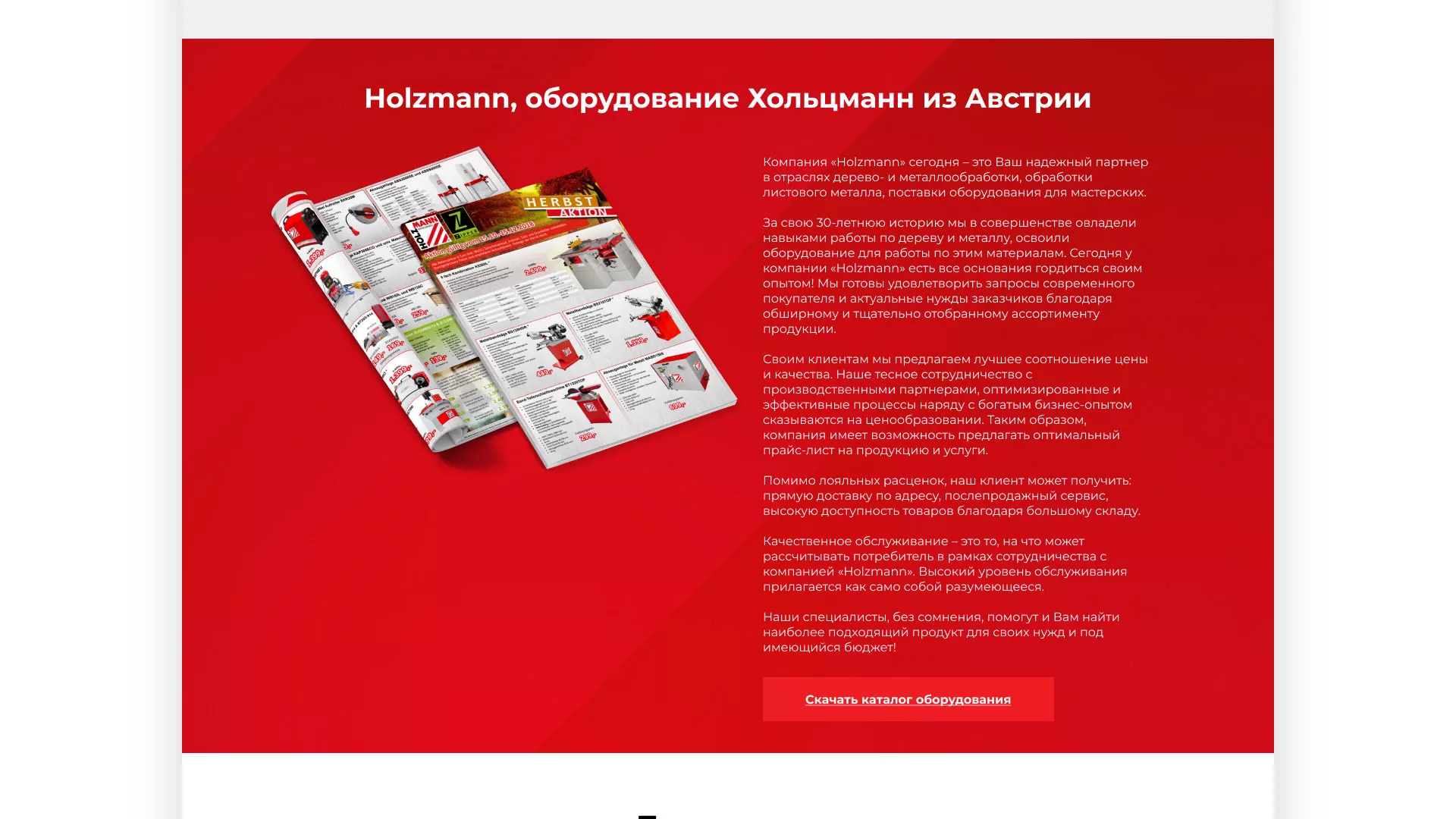 Создание сайта компании «HOLZMANN Maschinen GmbH» в Новоржеве