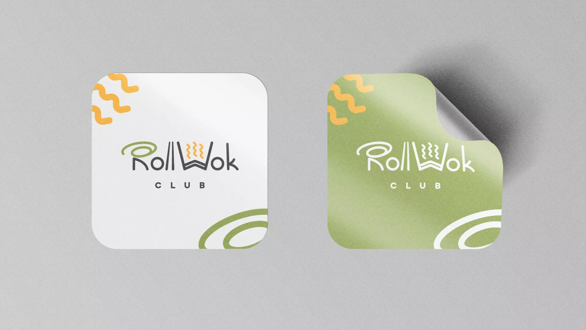 Разработка логотипа и фирменного стиля суши-бара «Roll Wok Club» в Новоржеве